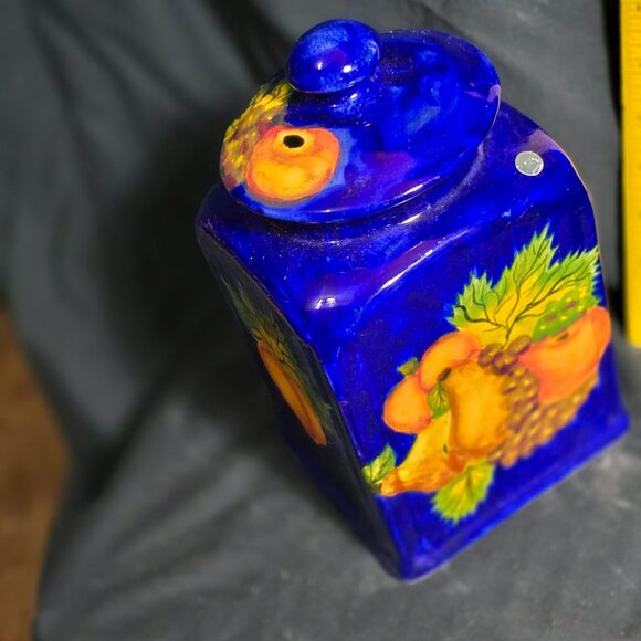 Vintage Mexican Ceramic Fruit-Themed Kitchen Canister Set With Lids - Picture 9 of 11